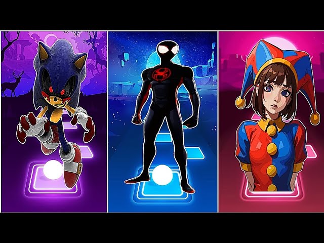💥Sonic.EXE 🆚 Spider-Man :Across the Spider - Verse 🆚 The Amazing Digital Circus ¦TILES HOP BABY ¦🎯🏆