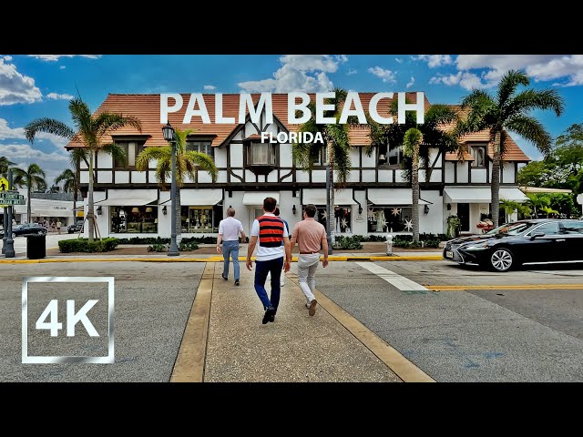 4K Walking in Palm Beach - Downtown - Florida - HDR - Binaural - 2024