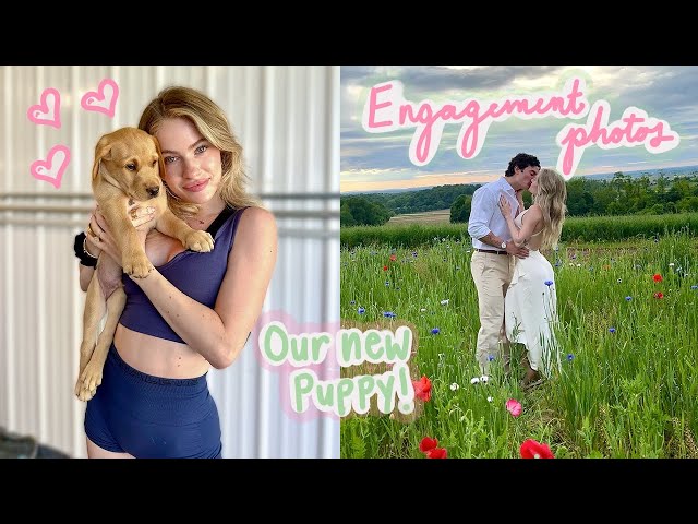 our new puppy + engagement photos | VLOG