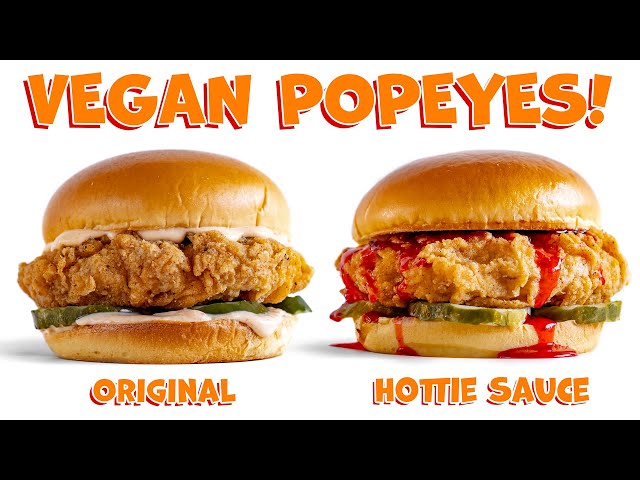 Vegan POPEYES Chicken Sandwich! Homemade! Original & Hottie Sauce by Megan Thee Stallion!