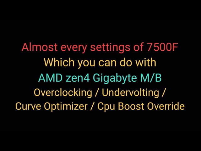 AMD Ryzen 5 7500F 로 할 수 있는 거의 모든 셋팅 (언더볼팅 오버클럭 커브옵티마이저 부스트오버라이드 등)