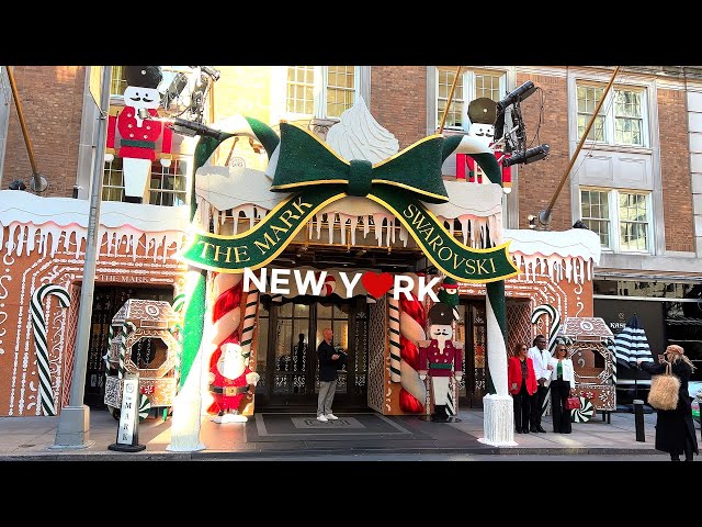 [4K] NYC Walk: Festive 5th & 6th Ave🎄Christmas Lights✨& Holiday Decorations💂‍♀️Afternoon Tea at BG🫖🍰