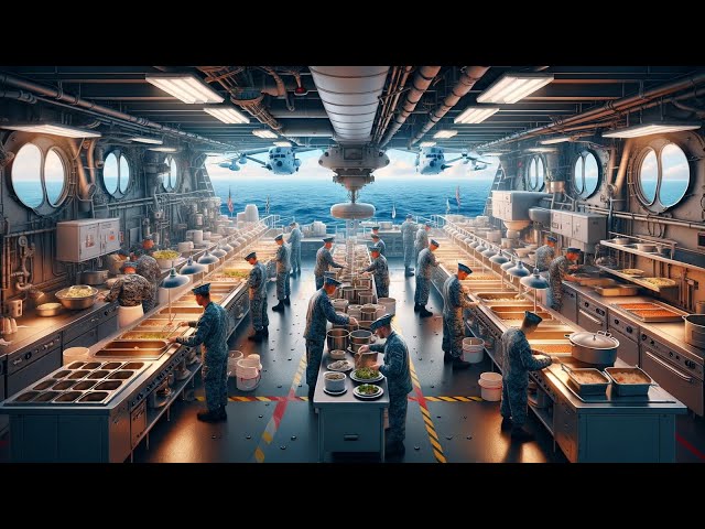 INSIDE SEA GALLEY: USS Enterprise Aircraft Carrier Makes 17,300 MEALS A DAY