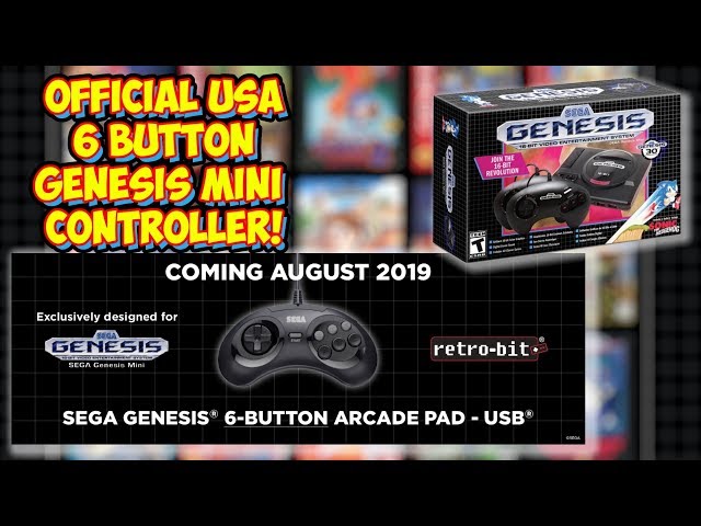 Official 6 Button Controller Announced For Genesis Mini - Retro-Bit X Sega!