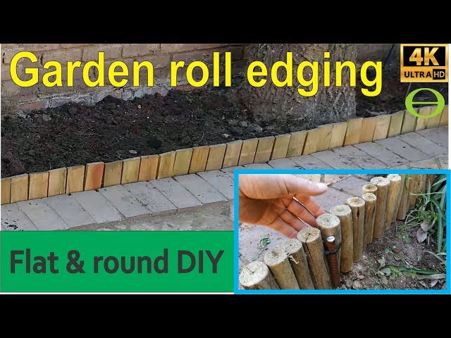 How to install flat garden roll boundary edging - flat and round log roll shown