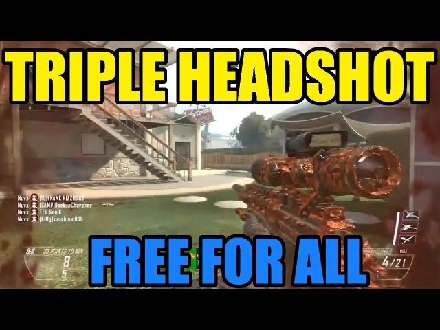 Black ops 2 Triple Headshot with FFA triple HS !!! Call of duty 1 bullet 3 headshots