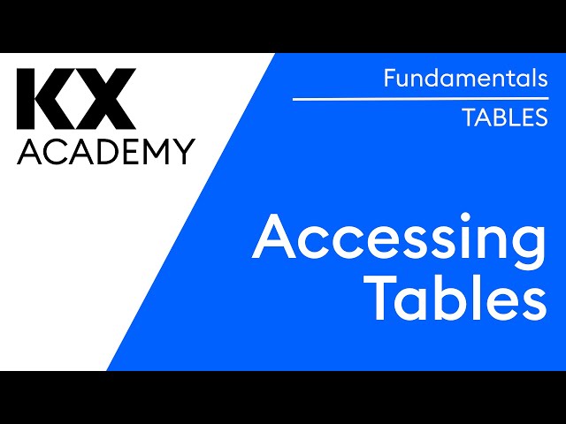 Fundamentals | Accessing Tables in kdb | Hands on