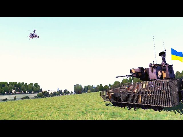 Ukrainian Gepard Anti-Aircraft Tank Shoots Down Ka-52 Serang Attack Helicopter - ARMA 3