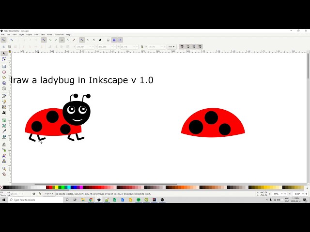 Ladybug design in Inkscape