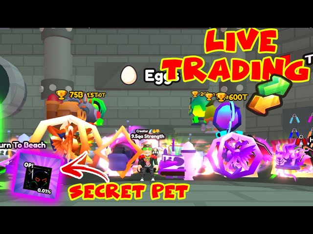 🔴OPENING THE BIGGEST EGGS in ARM WRESTLE SIMULATOR UPDATE **TRADING PETS**