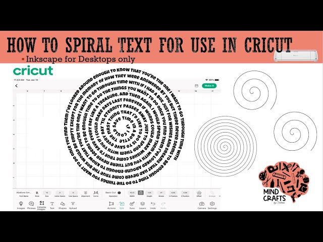 How to make SPIRAL TEXT in Inkscape for use in Cricut