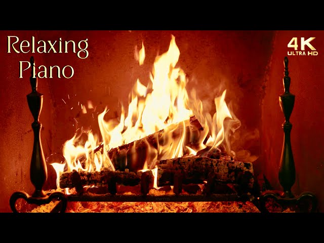 Relaxing Piano Music Fireplace 🔥 Cozy Fireplace Music Ambience