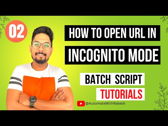 Batch Command to Open URL Incognito or in Private Mode