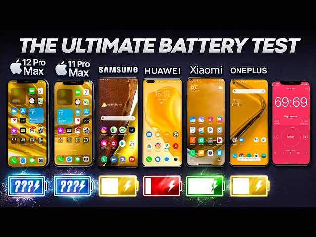 iPhone 12 Pro Max vs Samsung Note 20 Ultra / Huawei / Xiaomi / OnePlus Battery Life DRAIN Test.