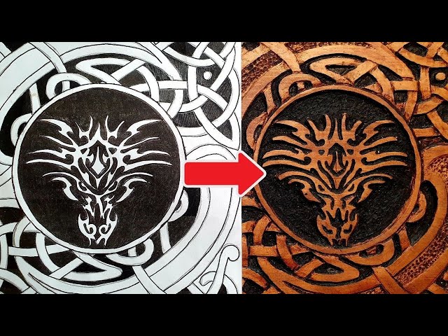 Dremel carving a Viking Design