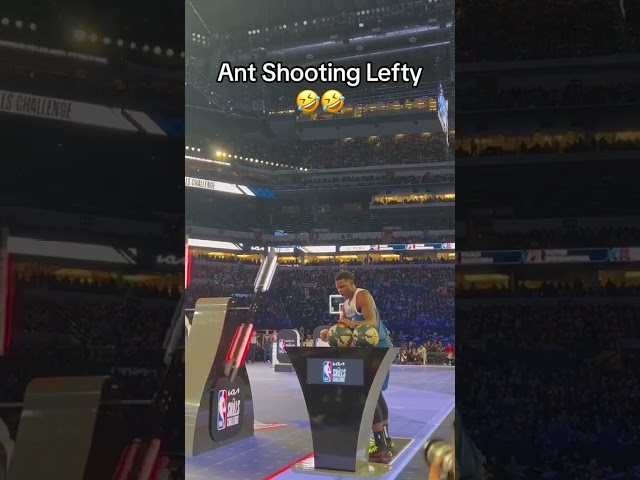 Anthony Edwards tried shooting lefty at Skills Challenge. 👀😅