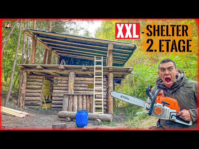 2. ETAGE für den XXL SHELTER bauen | #007 | Survival Mattin
