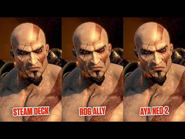 God of War 3 RPCS3 - Steam Deck vs ROG Ally vs Aya Neo 2