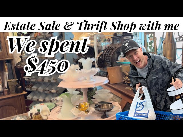 Thrift Store & Estate Sale Antique Home Decor Mega Haul - Shop with me - Reselling for profit