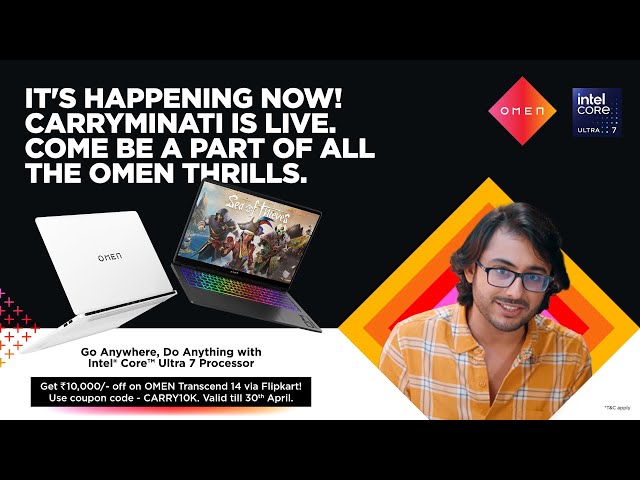 @CarryMinati  showcases his creative and gaming skills with the OMEN Transcend 14 – Designed for AI