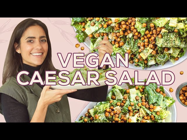 Caesar Salad with Caesar Dressing (Vegan) - Two Spoons