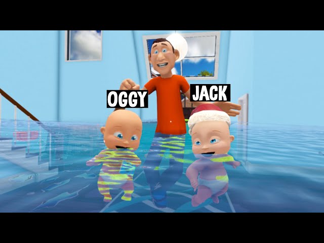 👶OGGY FLOODING Crazy Father House! - (Who's Your Daddy? ft.Oggy)