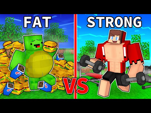 FAT Mikey vs STRONG JJ Battle - Minecraft Animation / Maizen