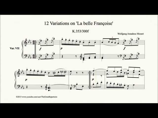 Mozart, 12 Variations on La belle Francoise, K353 300f, Var 7