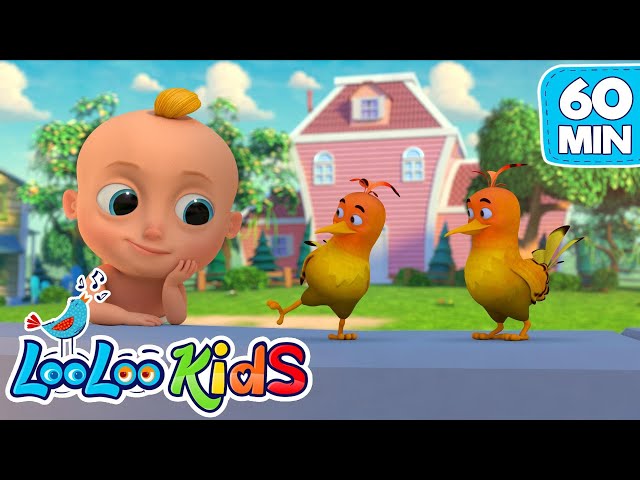 🐦 Two Little Dickie Birds & Classic Nursery Rhymes | 1-Hour LooLoo Kids Playlist