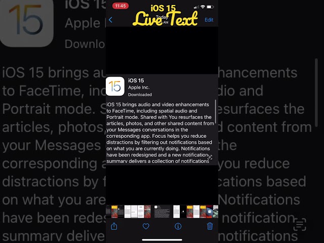 iOS 15 Live Text