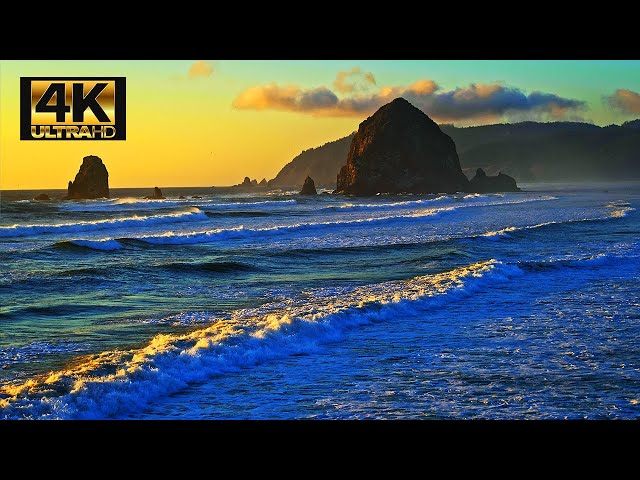 OREGON COAST Drone Fly By | CALMING AMBIENCE | 4K