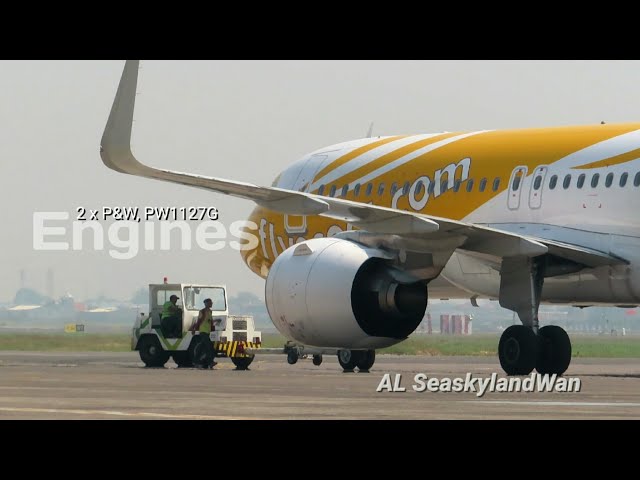 Scoot Airbus A320 NEO Engine started and take off.