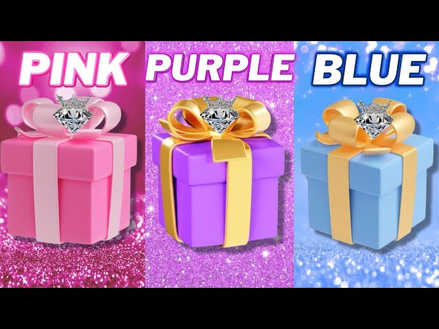 Choose Your Gift! 🎁 Pink, Blue or Purple 💗💙💜 || #3giftbox #wouldyourather #pickonekickone