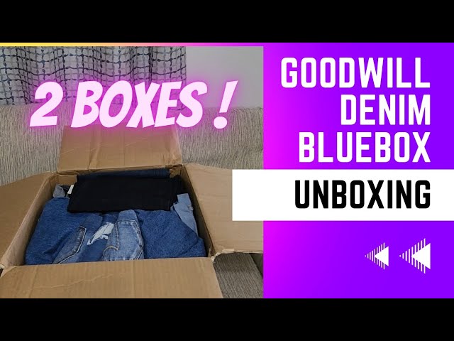 Watch as I unbox 2 combined boxes of Goodwill Bluebox Denim box. Citizens of Humanity & More!