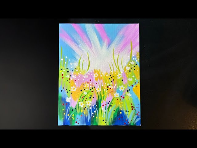 DIY Spring Floral Abstract Painting: Easy Step-by-Step Tutorial