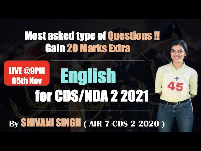 English Most Important Topics for CDS 2 2021 || Science Revision | INSIGHT SSB | With Shivani Singh