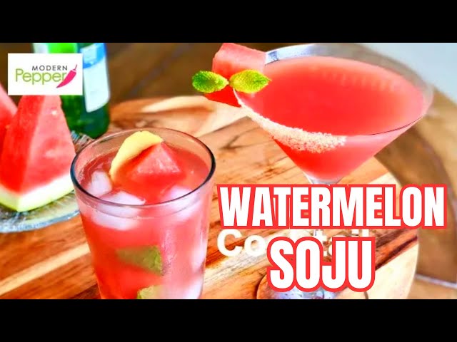 🍉 Watermelon Soju Cocktails 2 Ways: 🍉Stiff & Delicious Martini & Refreshing SODA Drink 수박소주 칵테일