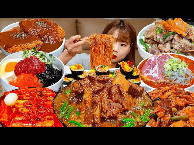 Sub)Real Mukbang- Queen of Cooking Mizzang 👩🏻‍🍳 Spicy Noodles, Tteokbokki, Pizza 🔥 ASMR KOREAN FOOD