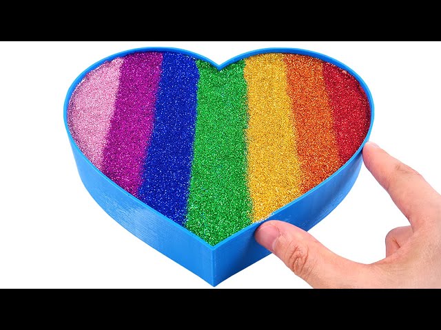 Satisfying Video | How To Make Heart with Slime Cutting ASMR RainbowToyTocToc