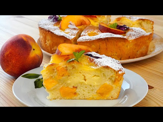 The peach and cream cake with a unique flavor, very easy recipe!