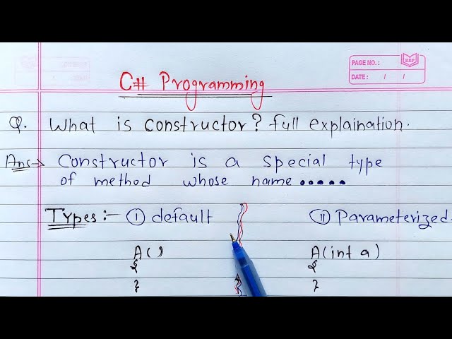 C# - Constructors | Default and Parameterized Constructor