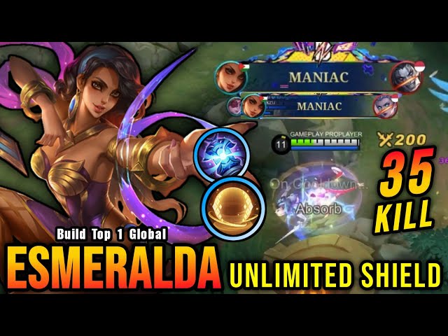 35 Kills + 2x MANIAC!! New Esmeralda Best Build and Emblem!! - Build Top 1 Global Esmeralda ~ MLBB