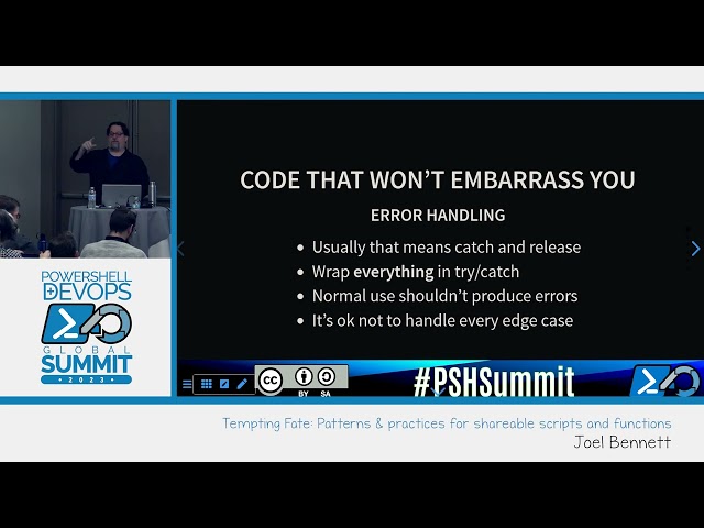 PowerShell Summit 2023: Tempting Fate: Patterns & practices for shareable scripts... by Joel Bennett