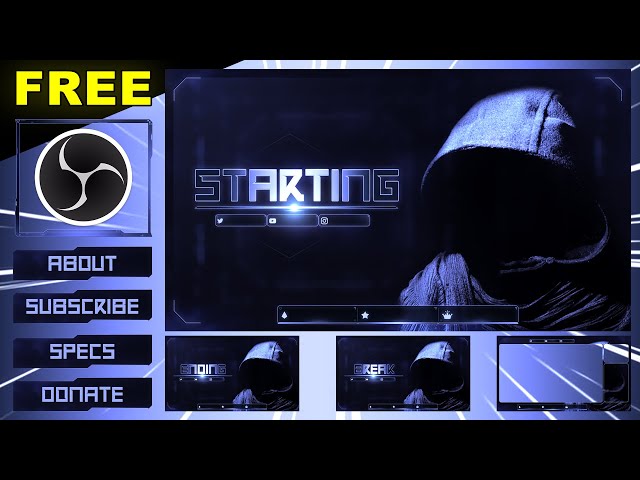 FREE HOLO Twitch Overlay Pack for OBS Studio & setup Tutorial