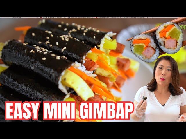 Learn how to make ADDICTIVE Mini-Kimbap! EASY & SIMPLE Tutorial on rice rolling! 멈출 수 없는 꼬마김밥!