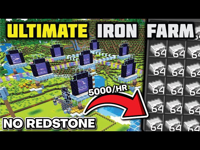 Minecraft - Best IRON FARM for Every World - (No Redstone Needed)