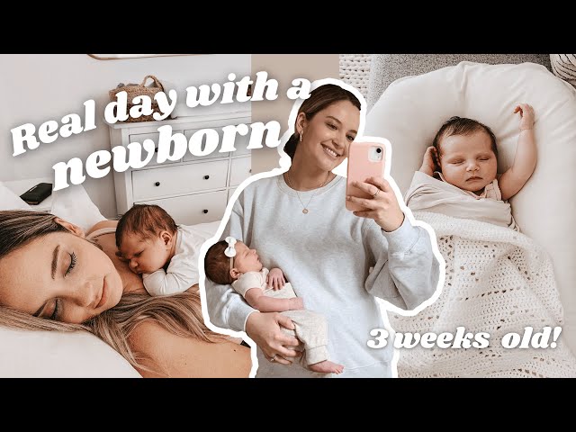 a real day in the life with a newborn baby (3 WEEKS OLD)