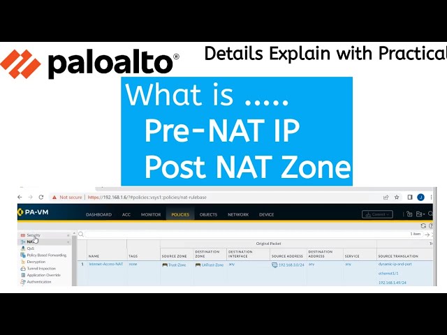 What is Pre NAT Ip and Post NAT Zone in paloalto #paloalto