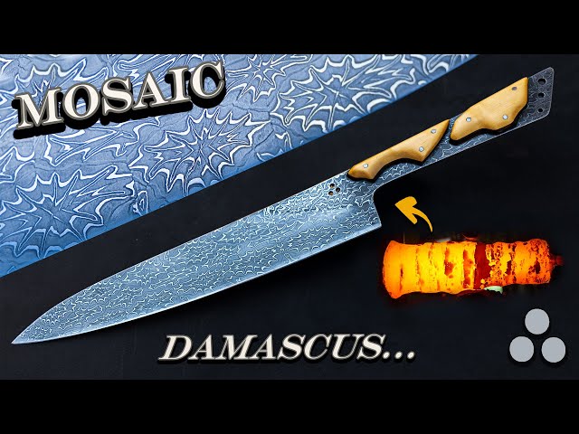 I'm making a Damascus Mosaic BURST !!!! (Full process)
