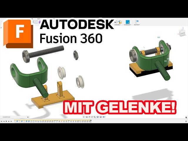 Bauteile und Komponenten Verschieben und zusammenfügen Fusion 360 Tutorial Deutsch CAD   HD 1080p